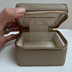 Brand new, never used leather, luxe lined travel jewelry case
